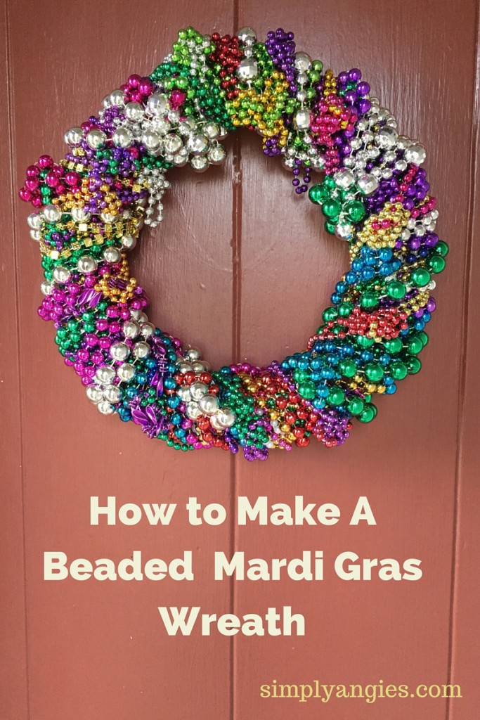 Mardi Gras Beaded Wreath Pin